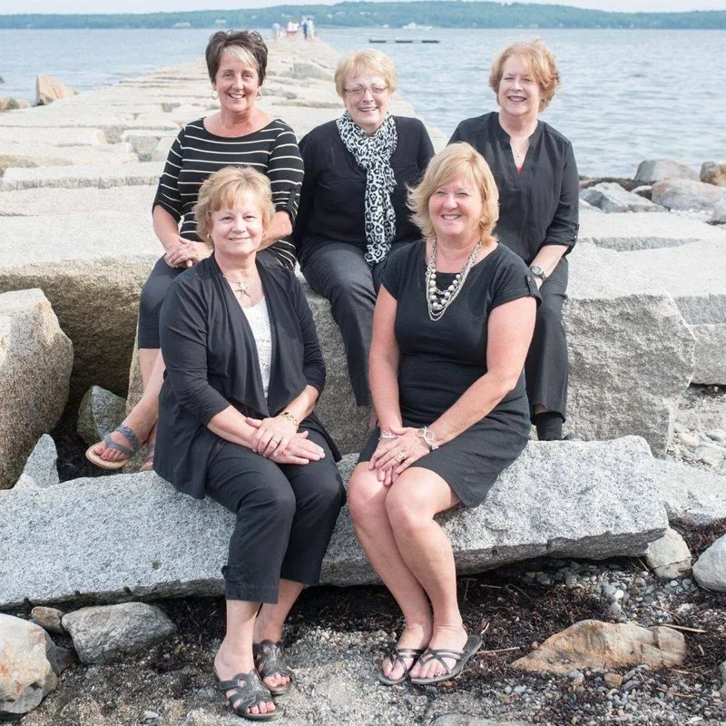 The Just Friends Hair Design team together on the Rockland breakwater