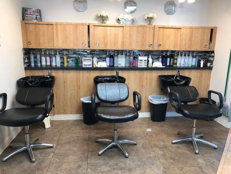 Shampoo and wash stations at Just Friends Hair Design